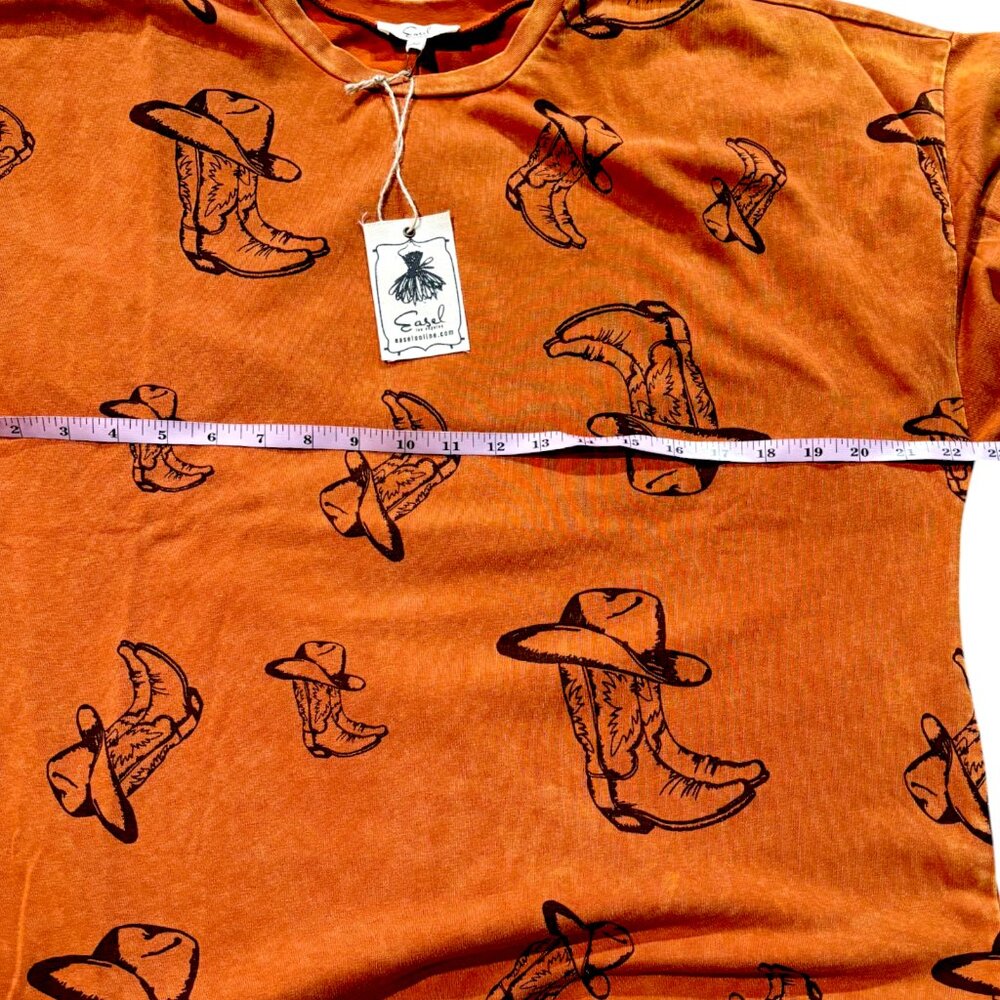 Easel Western women's cowboy hat‎ & boots long sleeve shirt sage green sz L NWT - Picture 8 of 9